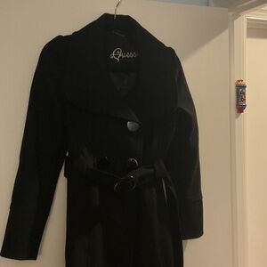 Guess Women's Elegant Black Trench Coat